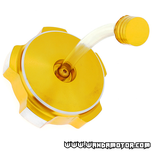 Fuel tank cap aluminium gold